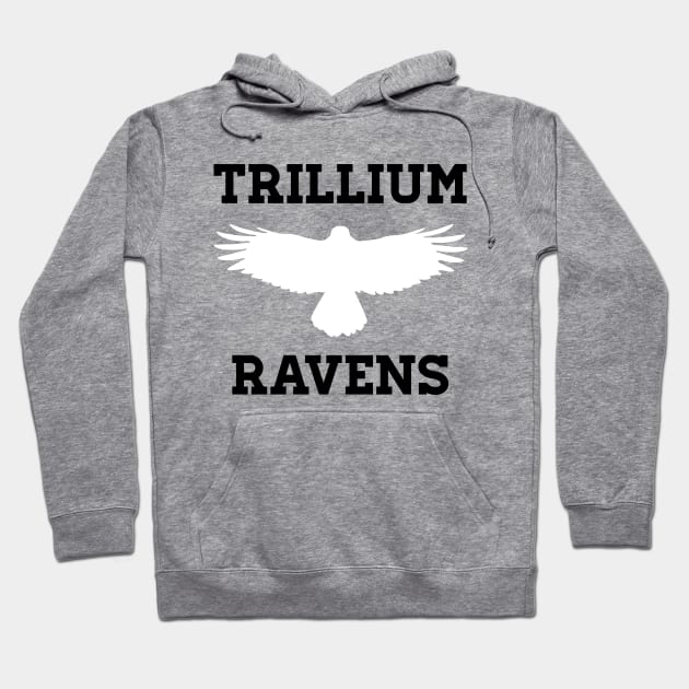 Trillium Ravens Spriit White Hoodie by fableillustration